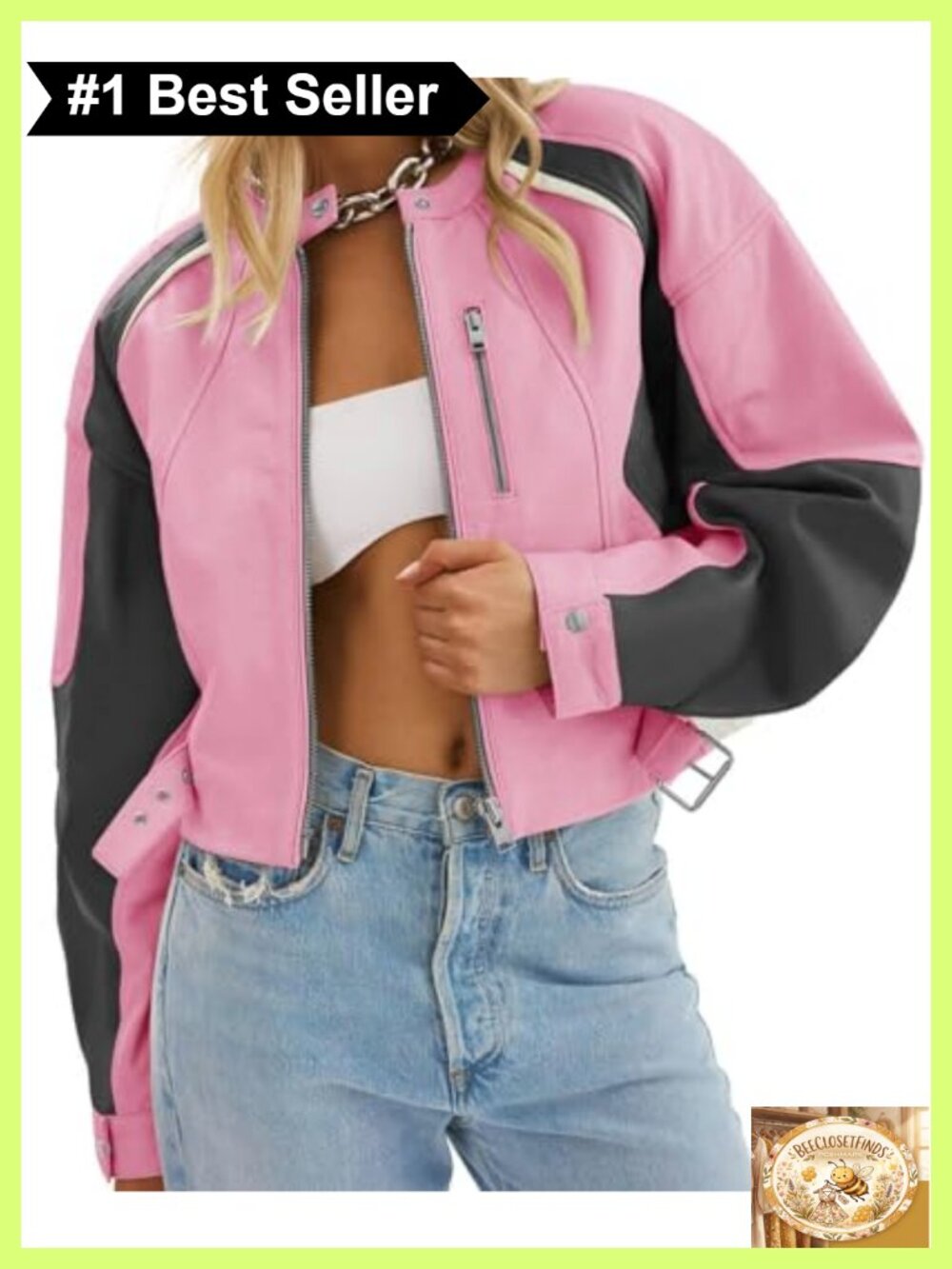 Faux Leather Cropped Bomber Jacket Moto Biker Zip Fall Coat